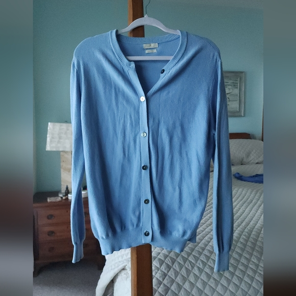 Munrospun Baby Blue Cardigan | XL | 100% Cotton | medium weight - Picture 4 of 6